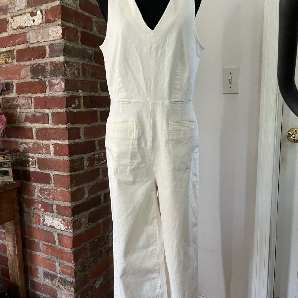 J.Crew white jumpsuit size 12 new with tags